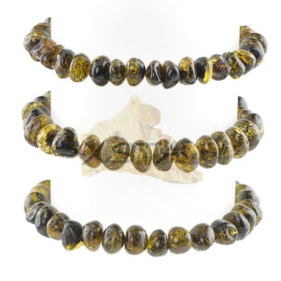 Baltic amber beads green bracelet